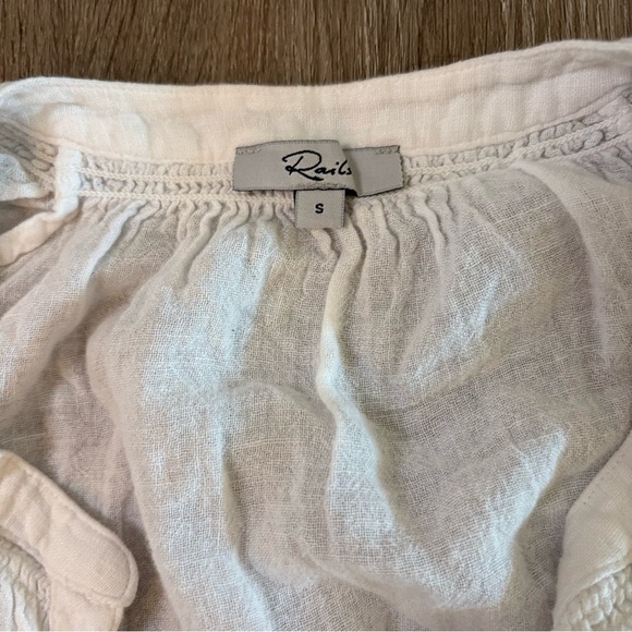 Rails Alena White Linen Blend Top Cottagecore Peasant Prairie Sz S - Picture 6 of 8